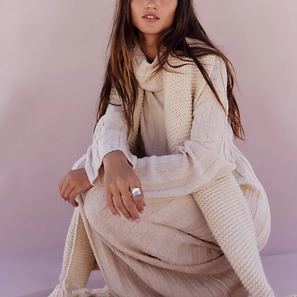 NEW! Free People Wanda Sweater Dress in Cream